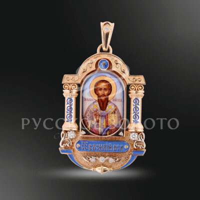 Икона из золота, с бриллиантами и эмалью