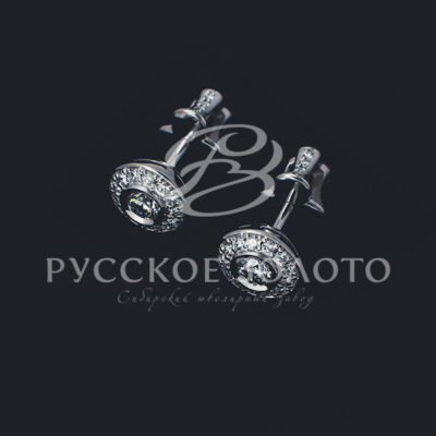 Серьги из белого золота, с бриллиантами