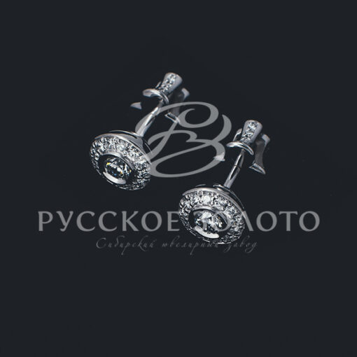 Серьги из белого золота, с бриллиантами