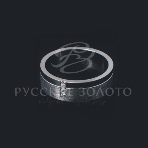 Обручальное кольцо из белого золота с бриллиантами