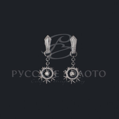 Серьги из белого золота с бриллиантами