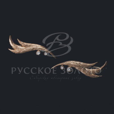 Серьги из красного золота с бриллиантами