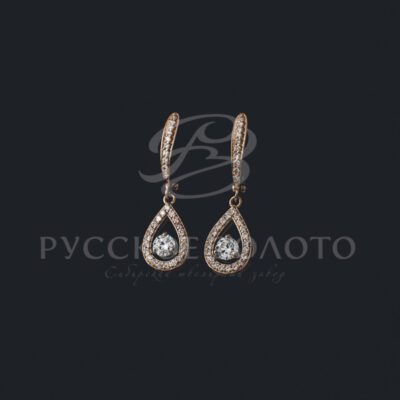 Серьги из красного золота с бриллиантами