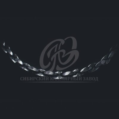 Мужская цепь из серебра, с чернением и искусственно состаренная
