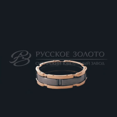 Обручальное кольцо из красного золота, с чернением