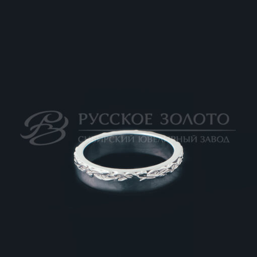 Обручальное кольцо из белого золота