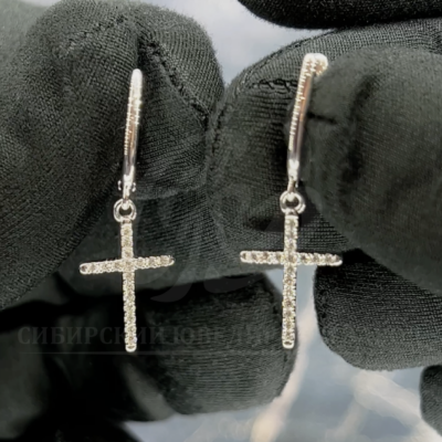 Серьги с бриллиантами золотые 585 пробы