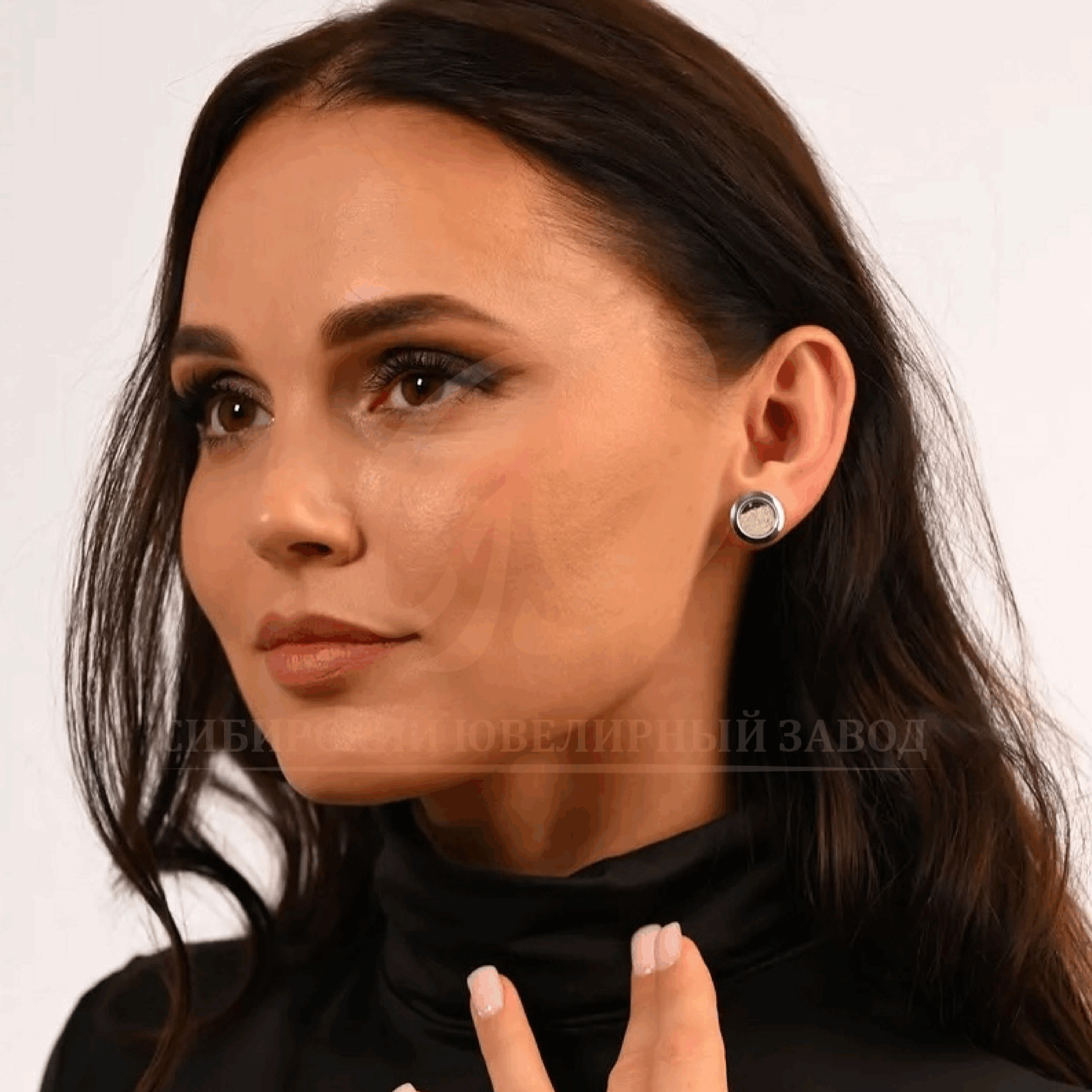 Серьги-пусеты из серебра, коллекция «Нима» — изображение 2